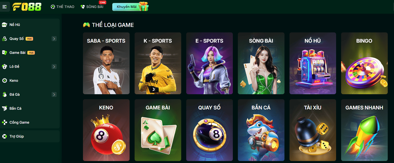 Top các sảnh game đang được ưa chuộng tại Fo88