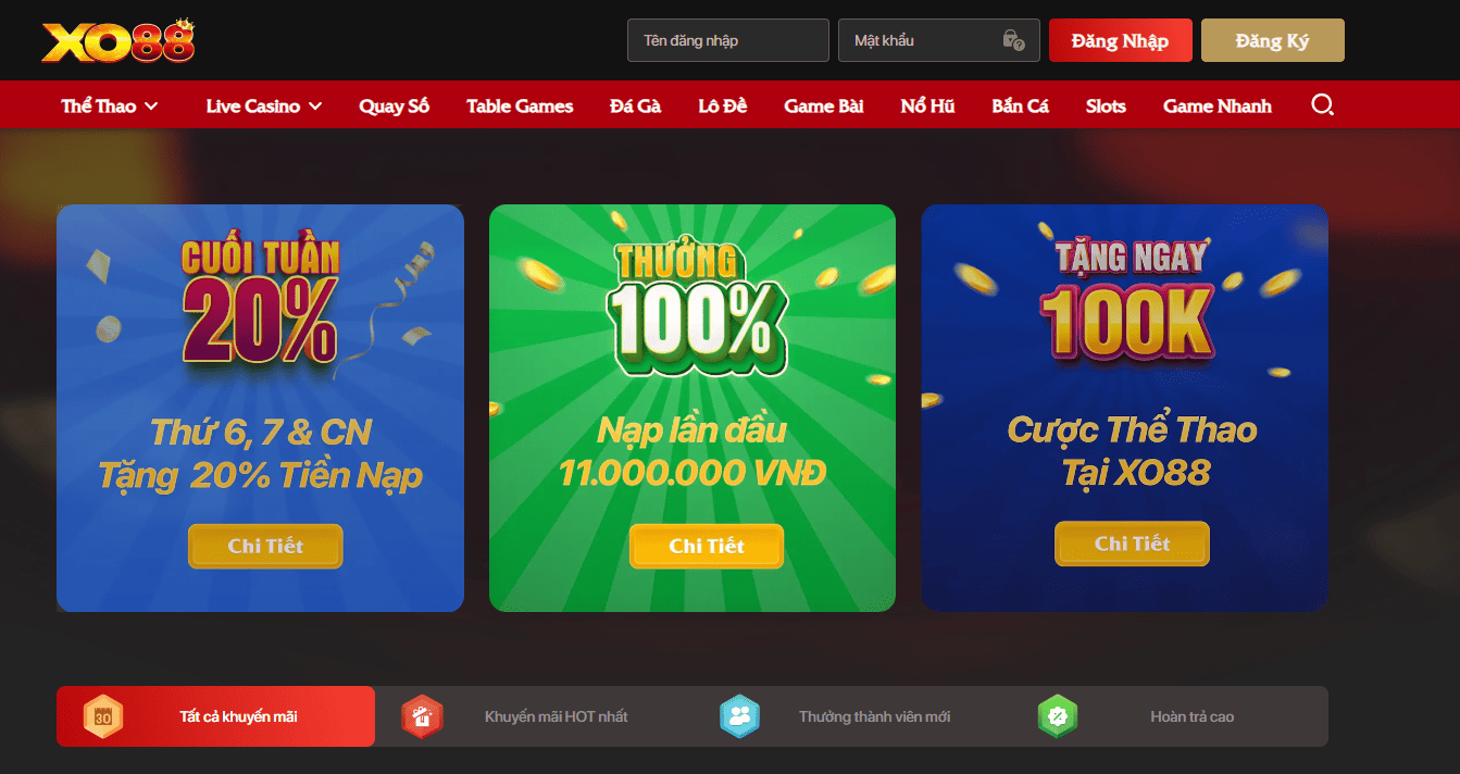 Sảnh Chơi XO88 Và Những Lý Do Được Nhiều Bet Thủ Yêu Thích 2 Đa dạng nhiều những sự kiện, chương trình khuyến mãi siêu hấp dẫn