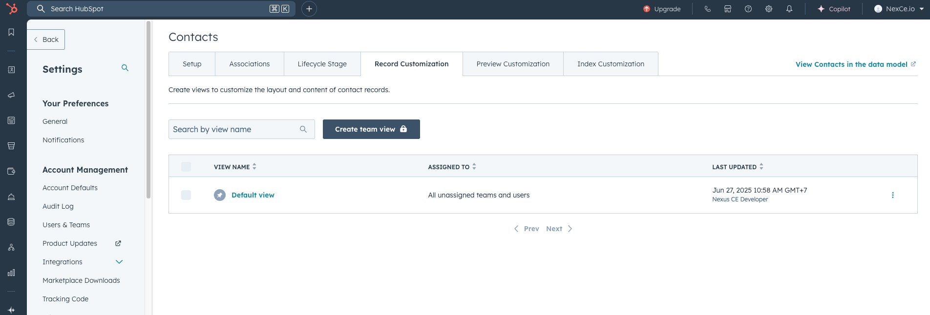Customize Layout Button