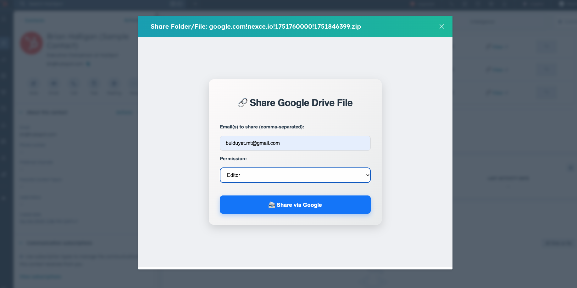 Share File Dialog