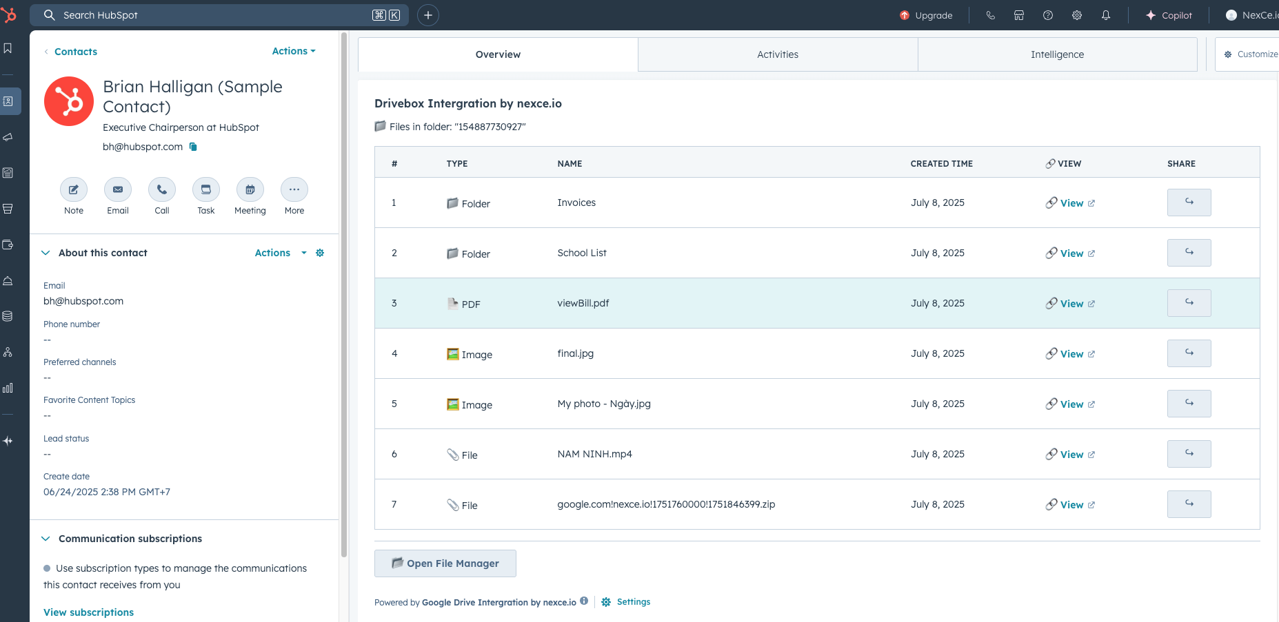 File and Folder List Interface
