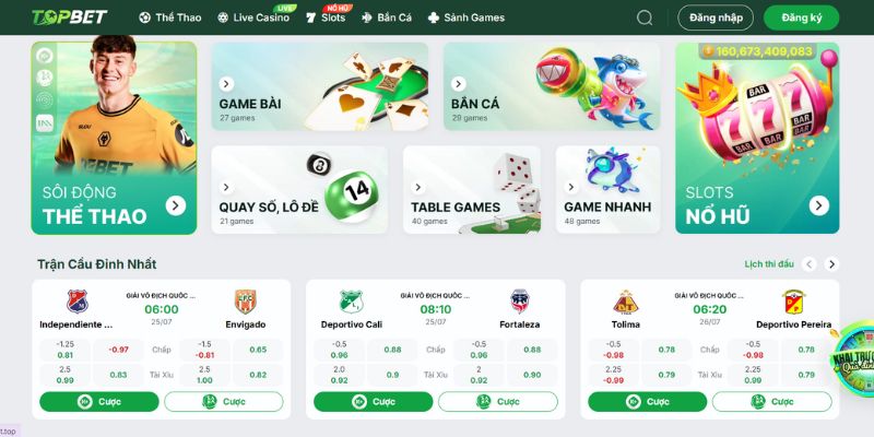 TOPBET - Nhà Cái Cá Cược Uy Tín Với Tỷ Lệ Kèo Siêu Hấp Dẫn 3 Cập nhật kết quả bóng đá siêu chuẩn cùng TOPBET ngay hôm nay